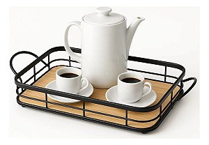 Bandeja de Bamboo C/ Metal Rio Home