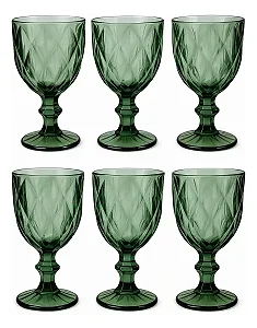 Kit Taças Diamantino Verde Moderno E Estiloso Verde