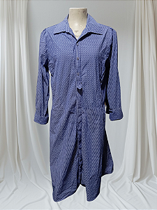 Vestido tipo roupão azul listrado TAM (M)