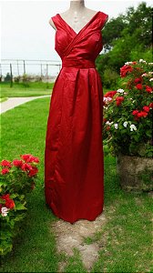 Vestido de festa vermelho tomate TAM M