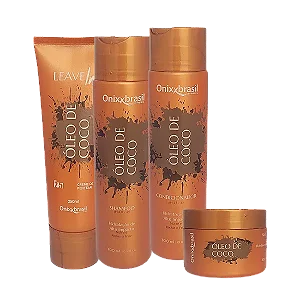 Início Home Care 1.Kits Home Care Kit Óleo de Coco - Shampoo + Condicionador + Leave in + Máscara