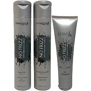 No frizz - Shampoo 300ml + Condicionador 300ml + Leave-in 250ml | Reduz volume e Alinha os fios