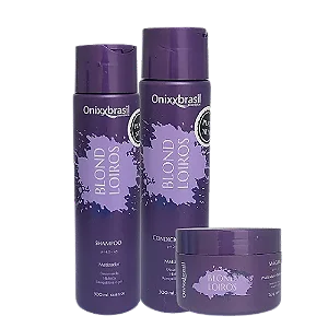 Kit Tonalizante Blond Loiros Platinum - Shampoo 300ml + Condicionador 300ml + Máscara 250g