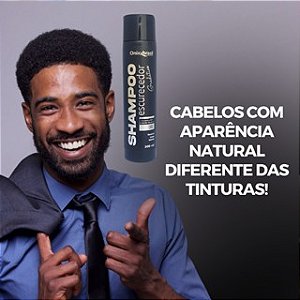 Shampoo Escurecedor 300ml Escurece Cabelos Brancos e Fios Testado Barba Preta Limpeza Profunda Escurece Unissex Masculin