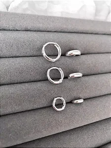 Trio de argolinhas lisas click