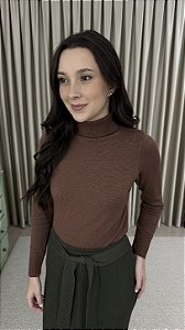 Blusa Tricô Básica - Marrom
