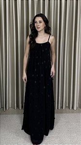 Vestido Longo Gotas - Preto