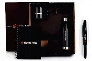 Kit Escritório com Caderno, Caneca, Squeeze e Caneta