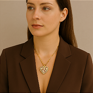 COLAR CORAÇÃO CRAVEJADO