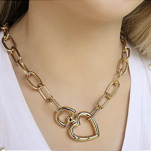 COLAR CORAÇÃO MOSQUETÃO