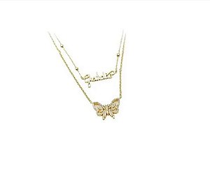 COLAR BORBOLETA E GRATIDÃO