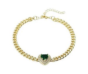 PULSEIRA FEMININA CORAÇÃO VERDE