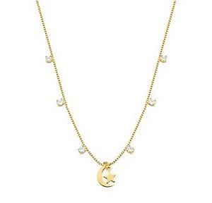 COLAR COM PINGENTE LUA E ESTRELA