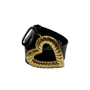 Cinto Feminino Estiloso com Fivela Coração Vazado Dourado – Look Fashionista