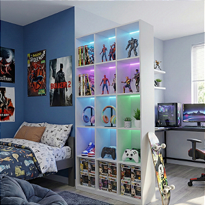 Armário Colmeia Com 15 nichos Estante Organizador Livreiro Branco Para Escritório Quarto Sala Comércio Cód.315