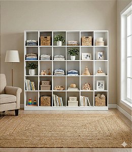 Armário Colmeia Expositor Nicho 30 Nichos Branco Cód.330