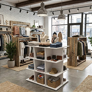 Balcão Central Com Nichos Para Loja Comércio Modular Branco Cód.206