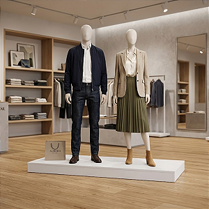 Base Tablado Manequim Sem Haste Expositor G2 Branco Cód.401