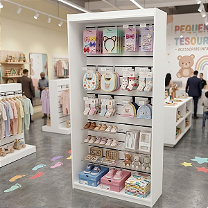 Armário Expositor Canaletado para Ganchos Branco Cód.404