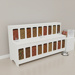 Expositor Dispenser de Ração Pet Box 18 com Vidro Branco Cód.518