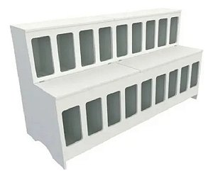 Expositor Dispenser de Ração Pet Box 18 com Vidro Branco Cód.518