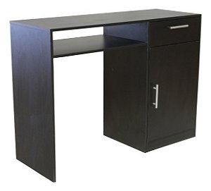 Escrivaninha Mesa Multiuso com 1 Gaveta e 1 Porta Preto Cód.700