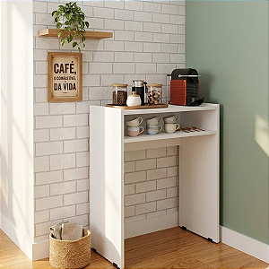 Cantinho Do Café Mesa Apoio Aparador Com Prateleira Branco Cód.702