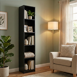 Armário Colmeia Com 5 Nichos Multiuso Livreiro Expositor Organizador Preto Cód.305