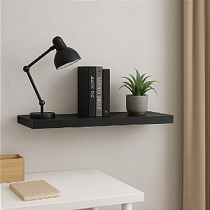 1 Prateleira MDF 25X10 + Suporte Flutuante a Decoração Sala Cód.1311