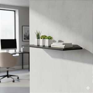 Prateleira 90x20cm Mdf 15mm Organizadora Decoração Preto Cód.1312