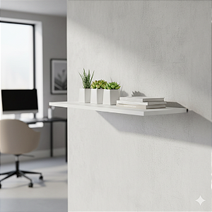 Prateleira MDF 50X20 + Suporte Flutuante Organizadora Branco Cód.1313