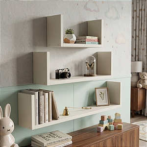 Kit 3 Nichos Prateleira U 30/60/90 Branco Decoração Cozinha Cód.828