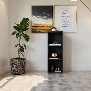 Armário Colmeia Com 3 Nichos Multiuso Preto Cód.303