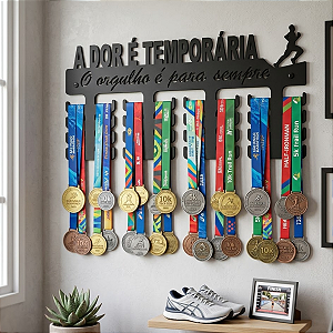 Porta Medalhas De Corrida Masculino Feminino "O Orgulho é Para Sempre" - Mdf 6mm Color Cód.1411