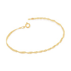 Pulseira Fina Com Fio Torcido Banhada A Ouro 18K
