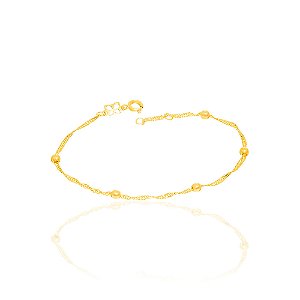 Pulseira Com Bolinhas Banhada A Ouro 18K
