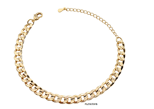 Pulseira elo diamantado banhada a ouro 18k