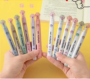 Marca texto 6 cores patinhas color