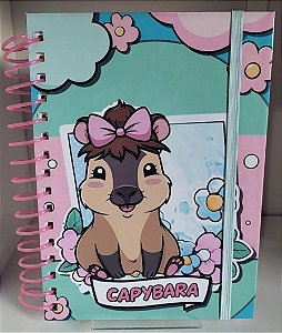 Caderno A5 capivara  espiral