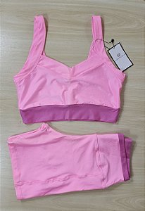 Conjunto de Short Canelado - G (com top modelo Movimento)