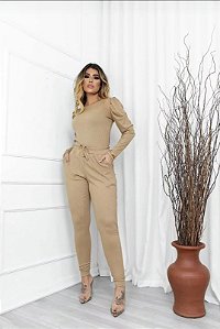 Conjunto Canelado Skinny Manga Longa - Tamanho Único