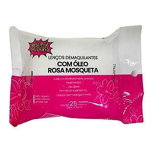 Kit 3 Lenços demaquilantes óleo de rosa mosqueta