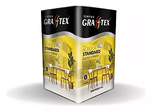 TINTA ACRÍLICA STANDAR ANTI MOFO 18L - GRAFFTEX