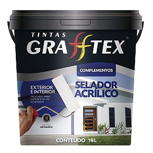 TINTA SELADOR ACRÍCLICO PARA PAREDE BRANCO 18L- GRAFFTEX
