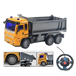 CAMINHAO CONTROLE REMOTO CARRINHO CACAMBA BASCULANTE CARRO CONSTRUCAO DIDATICO I