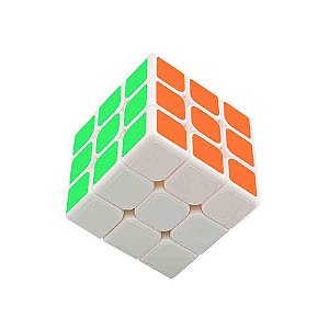 Cubo Mágico Colorido 3x3x3 Bordas Arredondadas Branco (7011)
