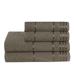 Jogo de toalha de banho 4 peças Premium Chocolate (800PREMIUM4009)