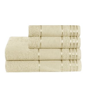 Jogo de toalha de banho 4 peças premium Baunilha (800PREMIUM4008)