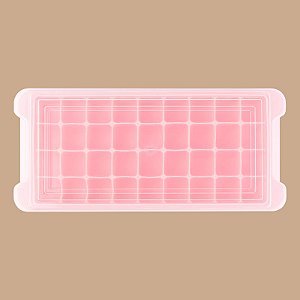 BANDEJA DE GELO PARA GELADEIRA, ROSA, SILICONE, 36 CUBOS