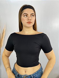 Cropped Poliamida Preto Francine